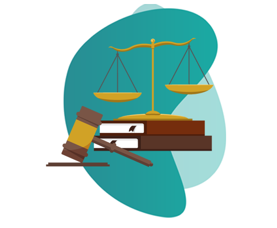 professional indemnity insurance for  chartered accountant - vector image of two law icons