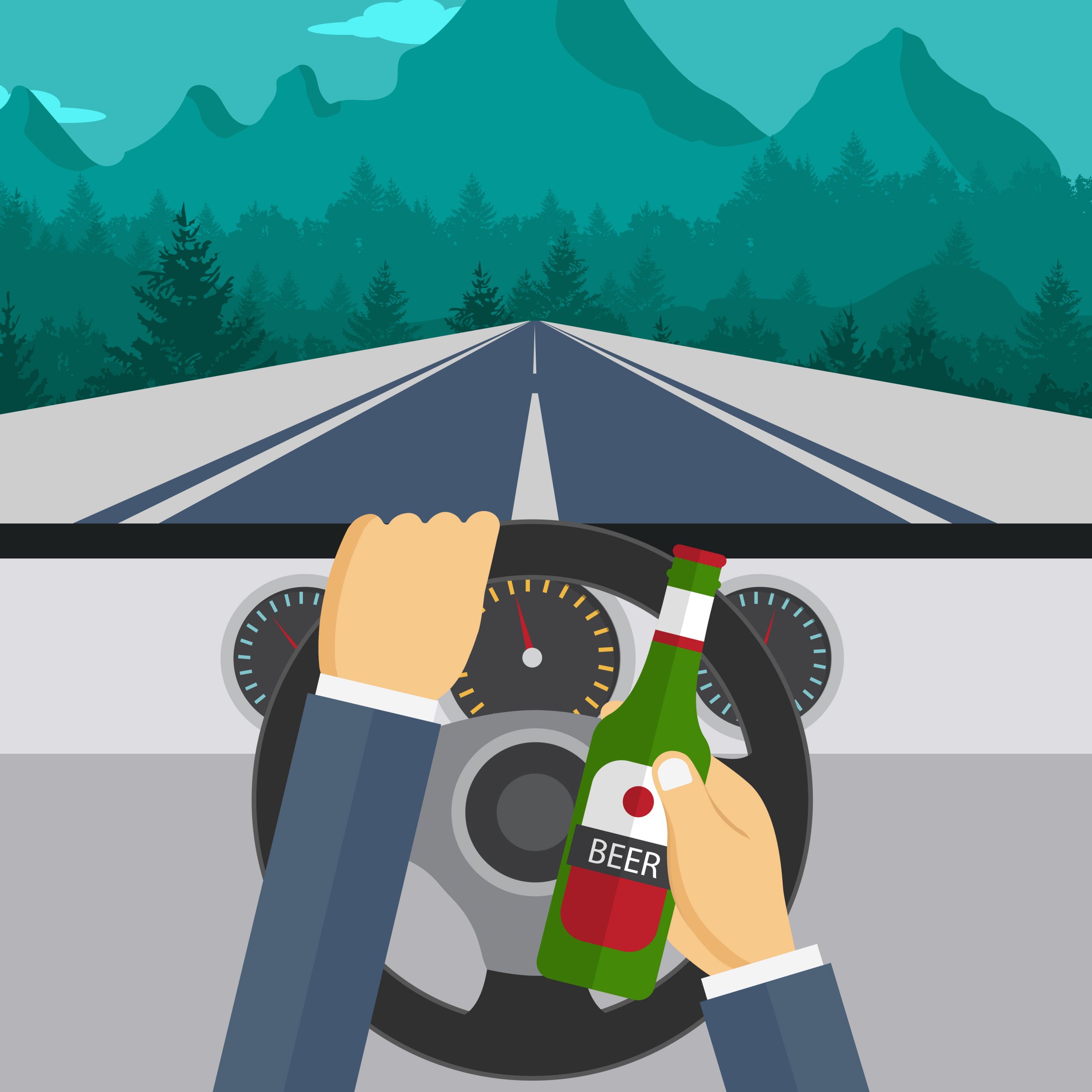 vector image of drunk and drive accidental death